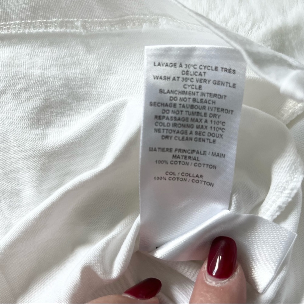 SEE BY CHLOE CREWNECK BELL SLEEVE COTTON TOP Size Small Chic Stylish MINIMALIST - Picture 10 of 11